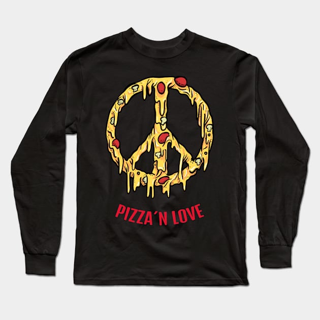 Pizza'n Love Long Sleeve T-Shirt by Sanworld